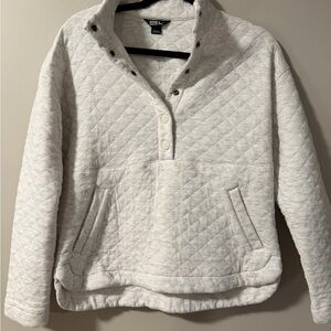 Eddie Bauer Quilted Pullover Jacket in Heather Light Gray